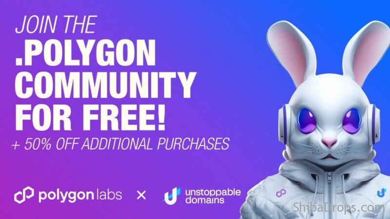 Get a free .polygon domain from Unstoppabledomains