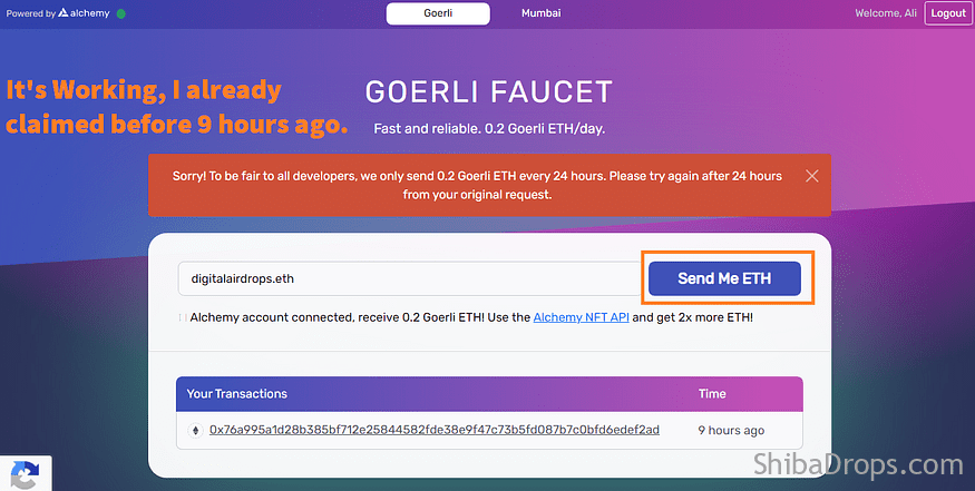 Get Free ENS on Eth Goerli Network