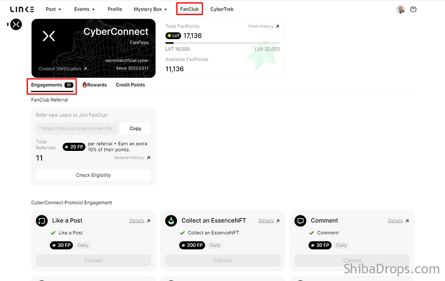 CyberConnect Season2 Airdrop Step By Step Guide To Get 820 Max FanPoints EveryDay