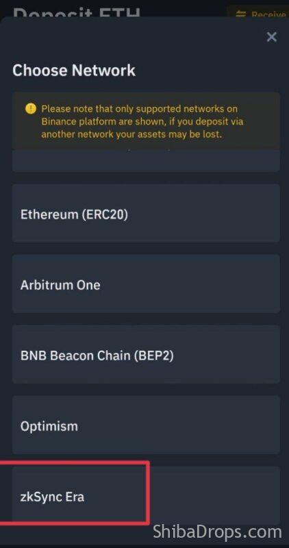 Binance has now enabled Deposits and withdrawals for ETH on zkSync Era Mainnet