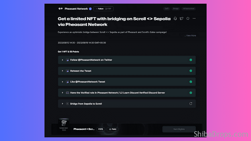 Create 8 NFTs for free on scrolling Increase your chance of possible scrolling airdrop.