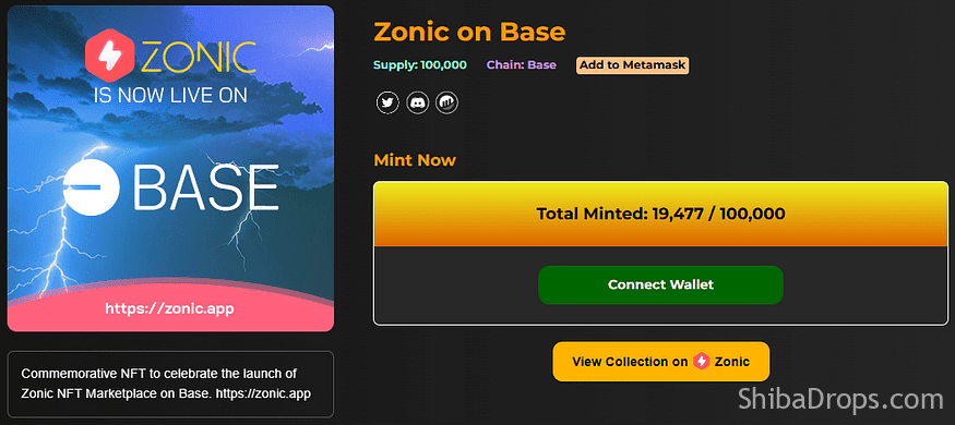 BASE Airdrop Strategy Claim Free Zonic NFT