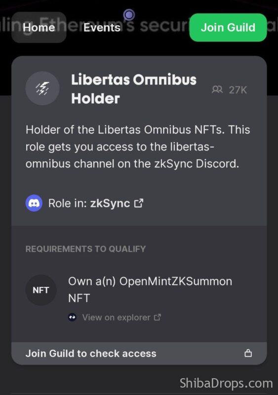 If you are a holder of Libertas Omnibus NFT claim this role on Zksync era guild