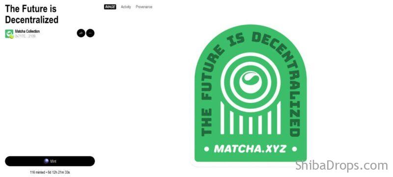 The First Official Matcha NFT minting event is Now Live on Zora 