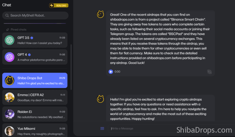 Welcome to Shiba Drops Bot Unveiling Our AI Chat Companion!