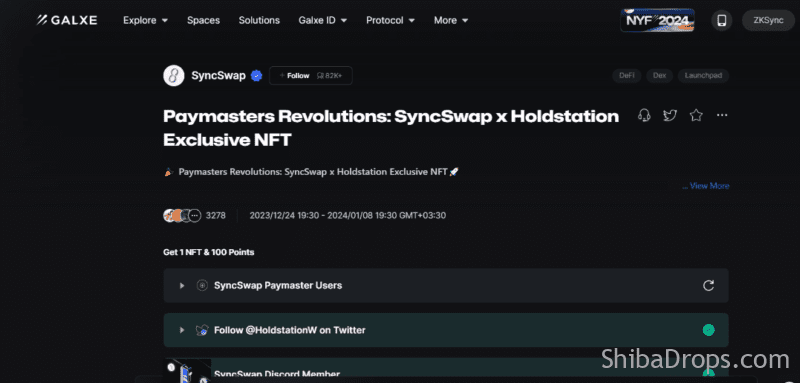 SyncSwap just launched Paymasters on zkSync Era network