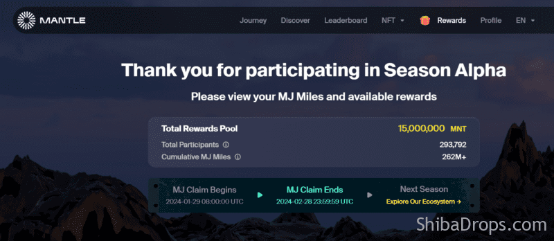 Claim Rewards for Mantle Journey