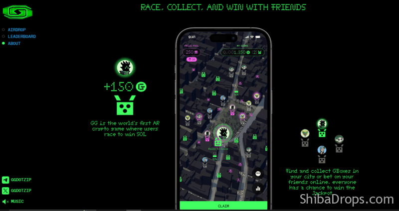 GG is the world’s first AR crypto game where users race to win SOL