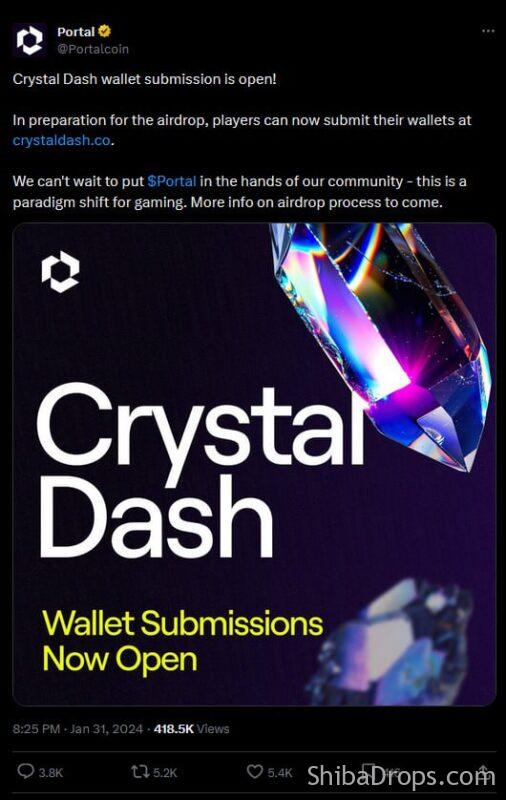 If you Were active on Portal, its time to submit your wallet